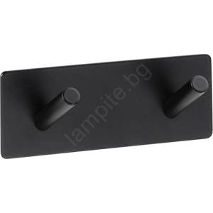 Bemeta Закачалка 11, 5x4, 5 cm неръждаема стомана/черна (BD0057)