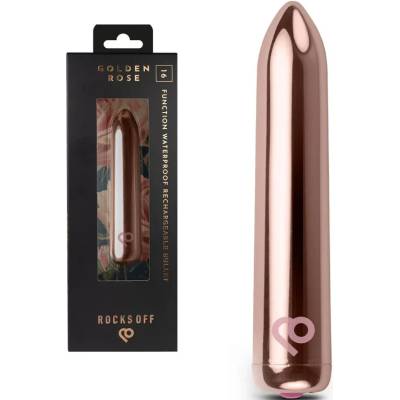 Вибриращ куршум с магнитно зареждане, 9см - RO 90 Bullet Golden Rose (ROCKS00470)