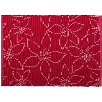 SCANquilt prostírání Rib květy červenobílá 30x45cm
