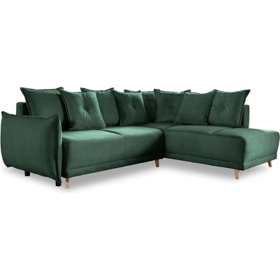 Miuform Зелен велурен разтегателен диван (десен ъгъл) Lazy Lukka - Miuform (1824ON35)