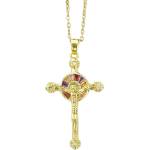 HARAHU Колие Golden Cross - Златен KP32651