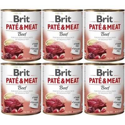 Brit Paté & Meat Dog Beef 6 x 800 g
