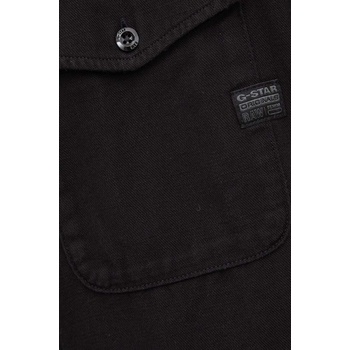 G-Star RAW Памучна риза G-Star мъжка в черно със стандартна кройка с класическа яка (D24963.D454)
