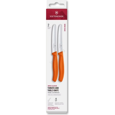 Victorinox - Комплект кухненски ножове за зеленчуци SWISS CLASSIC, 11 см, 2 бр. , оранжеви (GG762)