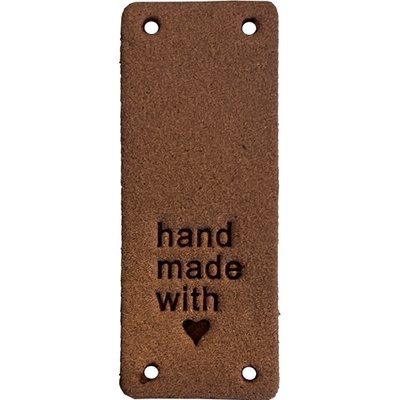 Pro Háčkování Handmade cedulka přes okraj 20x50 mm hnědá koženka