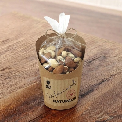 Nutworld Směs kešu a mandlí natural v celofánku a kelímku 180 g