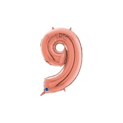 GRABO fóliový balónek ČÍSLICE ROSE GOLD 9 66cm,26 nafukovací