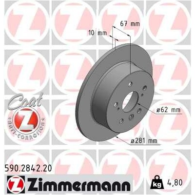 Brzdový kotúč ZIMMERMANN 590.2842.20 (590284220)