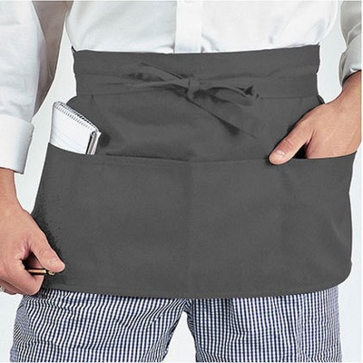 Dennys London Číšnická zástěra s hlubokými kapsami Šedá DL022