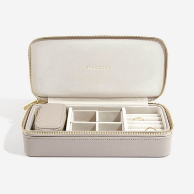 Stackers cestovní šperkovnice Taupe Large Zipped Jewellery Box šedobéžová 75347