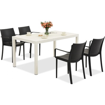 BICA Комплект градински мебели King/Victoria в бяло и антрацит за 4 души Bica (BC440BL-4xBC351ANT)