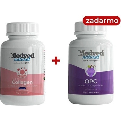 Medveď natural Super Collagen 90 kapsúl a OPC 60 kapsúl