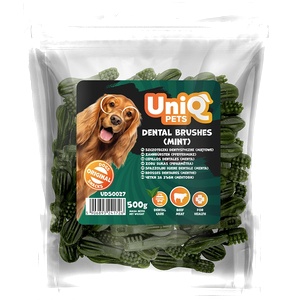 Uniq Pets Dog Snacks Dental Brushes Mint 500g - дентални четки с мента