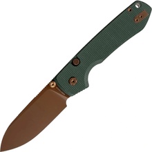 Vosteed Raccoon Top Liner Lock 14C28N Copper Dune Green Micarta A2907
