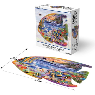 PRIME 3D Dřevěné puzzle Ryba 200 ks