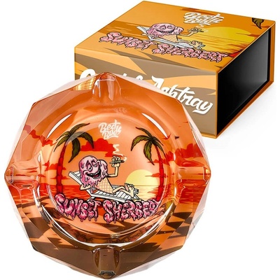 Best Buds Krištáľový popolník s darčekovou krabičkou Sunset Sherbet