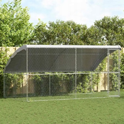VidaXL Kotec kovová střední pes 400 x 400 x 200 cm – Zbozi.Blesk.cz