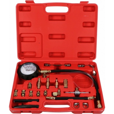 Sada pro testování tlaku benzínových motorů MECHANIC ENGINE TESTER 20, 0-10bar, 20ks SIXTOL