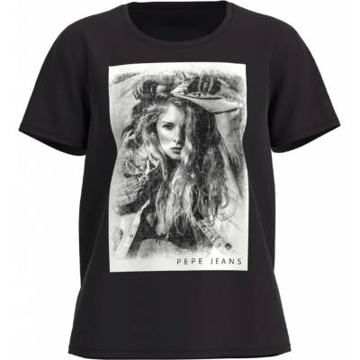 Pepe Jeans dámske tričko LIANA s potlačou čierne