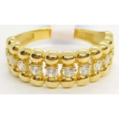 Klenoty Budín Dámský zlatý prsten se zirkony HK1234