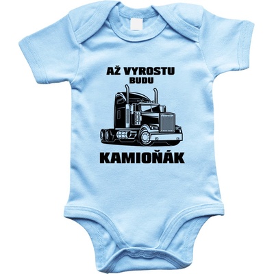 Hobbytriko Body dětské Až vyrostu budu kamioňák Modrá Soft Blue