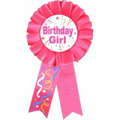 Narozeninový odznak Birthday Girl růžový – Zboží Mobilmania