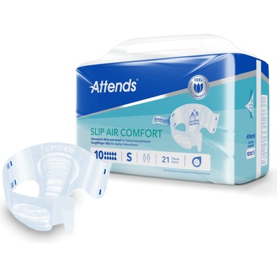 ATTENDS Slip Air Comfort 10 S plienkové nohavičky pre dospelých, 50–85 cm, savosť 2383 ml, 21 ks