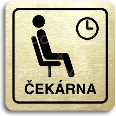 ACCEPT Piktogram čekárna - zlatá tabulka - černý tisk