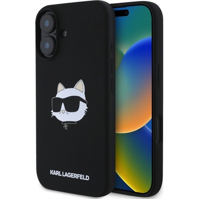 Karl Lagerfeld Liquid Silicone Choupette Head MagSafe kryt pre iPhone 16, čierny 57983122739