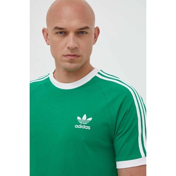 adidas Originals Памучна тениска adidas Originals Adicolor Classics 3-Stripes Tee в зелено с принт IM0410 (IM0410)