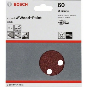 Bosch Шлайфхартия bosch c430, пакет от 5 бр. 125 мм, 60 2608605641 (2608605641)