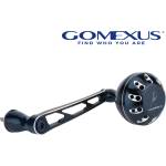 GOMEXUS Единична дръжка с ръкохватка (ноб) Gomexus Aluminum Handle with Power Knob Blue & Silver CJ63 70mm x 45 mm Риболовна макара