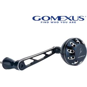 GOMEXUS Единична дръжка с ръкохватка (ноб) Gomexus Aluminum Handle with Power Knob Blue & Silver CJ63 70mm x 45 mm Риболовна макара