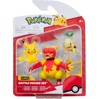 Jazwares Pokémon akční Pikachu Magmar a Turtwig