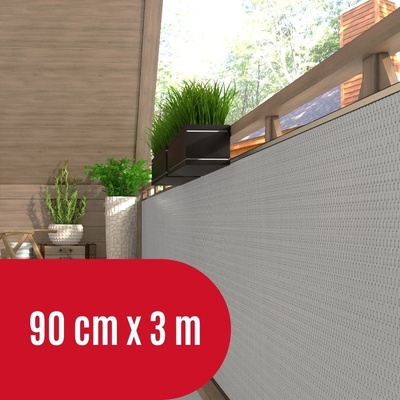 Progresja Zástěna na balkon ratanová, výška 90 cm - balení 3 m světle šedá RD17