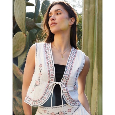 Threadbare Елек Threadbare Women's Inya Lightweight Gilet - Cream