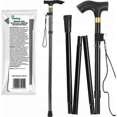 Skládací invalidní hůl s vlnitou rukojetí (Derby) Vitolog – Zboží Dáma