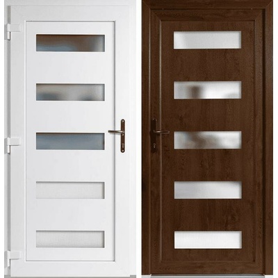 OknaDvereNaMiru.cz Vchodové dveře STYL 6300 Zlatý dub / Bílá 110 x 210 cm