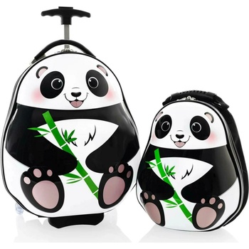 HEYS Детски куфар Heys Travel Tots Panda - комплект раница и куфар Heys | Cheren | Момичешки | ЕДИН РАЗМЕР