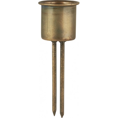 IB LAURSEN Zapichovací svícen na svíčku 2,2 cm Rustic Gold, zlatá barva, kov