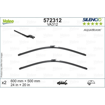 VALEO Sada stěračů SILENCIO AQUABLADE SET 600+500 mm VA 572312