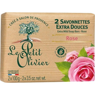 Le Petit Olivier extra jemné mydlo ruža 2 x 100 g