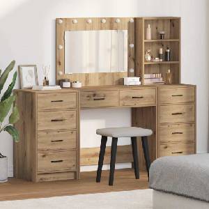 vidaXL Тоалетка 3 бр. Дъб 78, 5 x 41 x 135 см Инженерна дървесина (3334217)