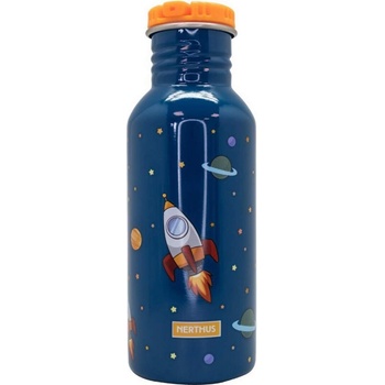 Nerthus 500 мл детска бутилка със сламка Nerthus с декор Космос