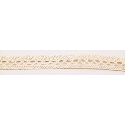 Bavlnená paličkovaná čipka - smotanová - šírka 1,8 cm