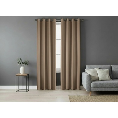 Zatemňovací závěs s kroužky "BLACKOUT" SIERRA 135x250 cm cappuccino (cena za 1 kus) MyBestHome