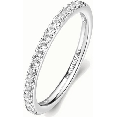 Brosway strieborný prsteň Infinite White BWFIW74