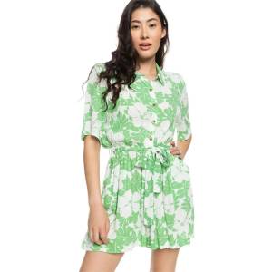ROXY Real Yesterday short sleeve romper - Green (Zephyr Green Og Roxy Small)