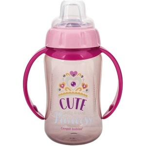 Canpol babies Преходно шише със силиконов накрайник и дръжки Canpol - Future Daydreams, 320 ml, Розово (56/514_pin)
