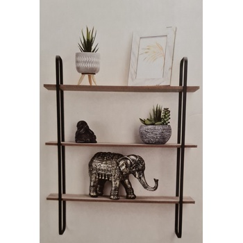 ЕТАЖЕРКА ЗА СТЕНА 50х12.5х60см ДЪРВО/ЧЕРЕН МЕТАЛ (dd1999905)